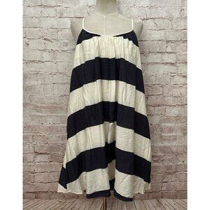 COS Womens Gathered Strappy Mini Dress Blue / White Stripe Sleeveless Size 12